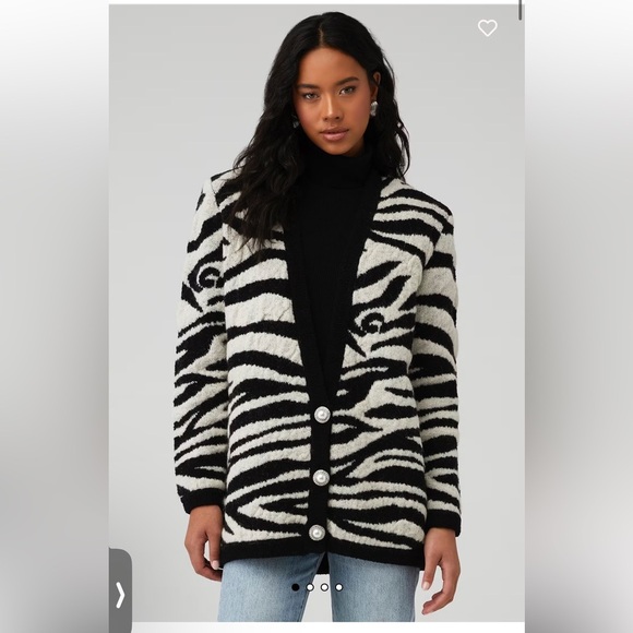 Ronny Kobo Collection Black and White Zebra Teddy Jacket - Picture 1 of 13